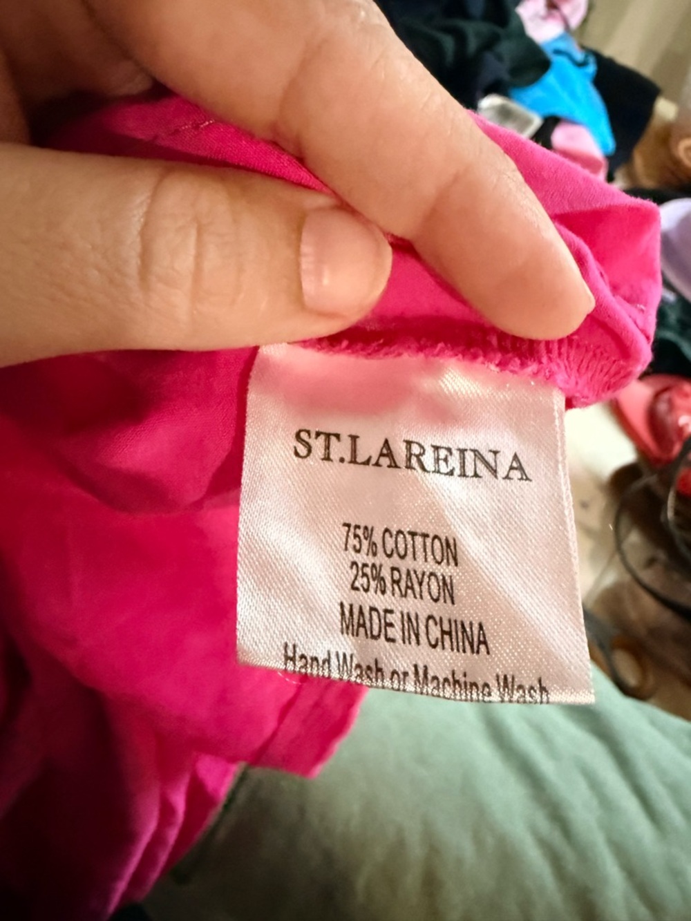 Embroidered V-Neck Tunic Top in Hot Pink - Picture 4 of 4